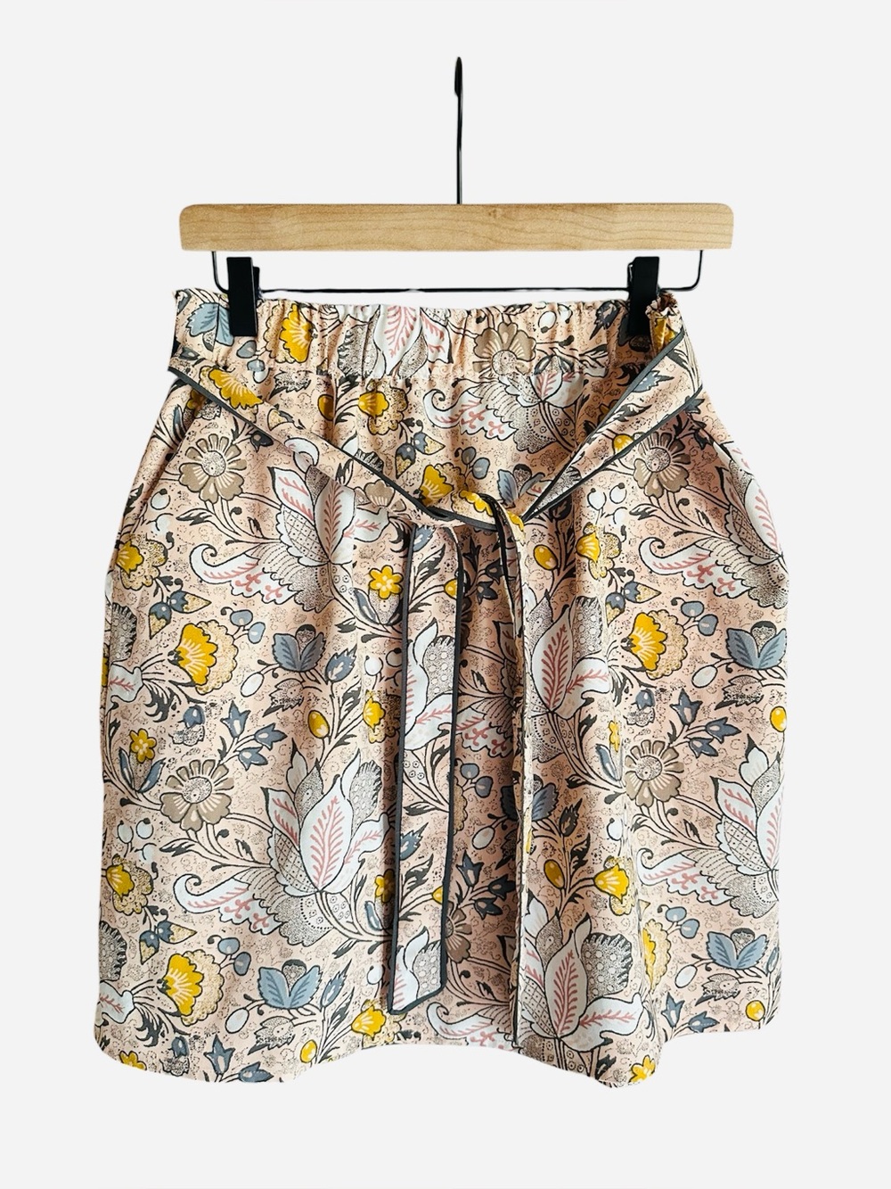 ⬅️LOFT Skirt Elastic Waist Pockets Botanical Pattern S